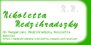 nikoletta medzihradszky business card